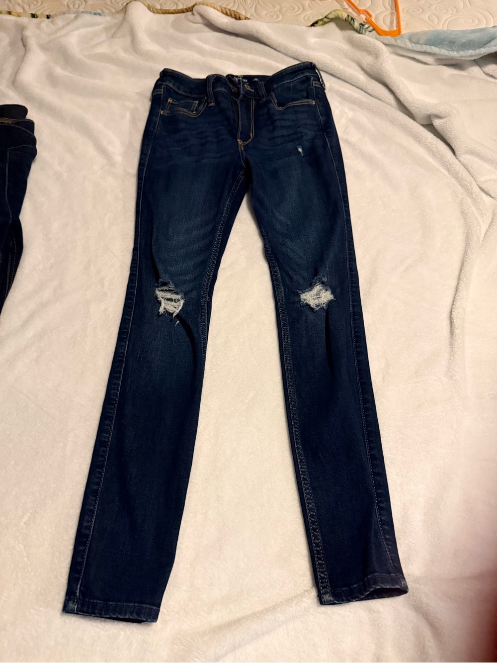 Hollister Dark Blue Distressed Skinny Jeans